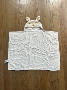 Pottery Barn Kids Hooded Baby Bath Towel Bunny Critter - White